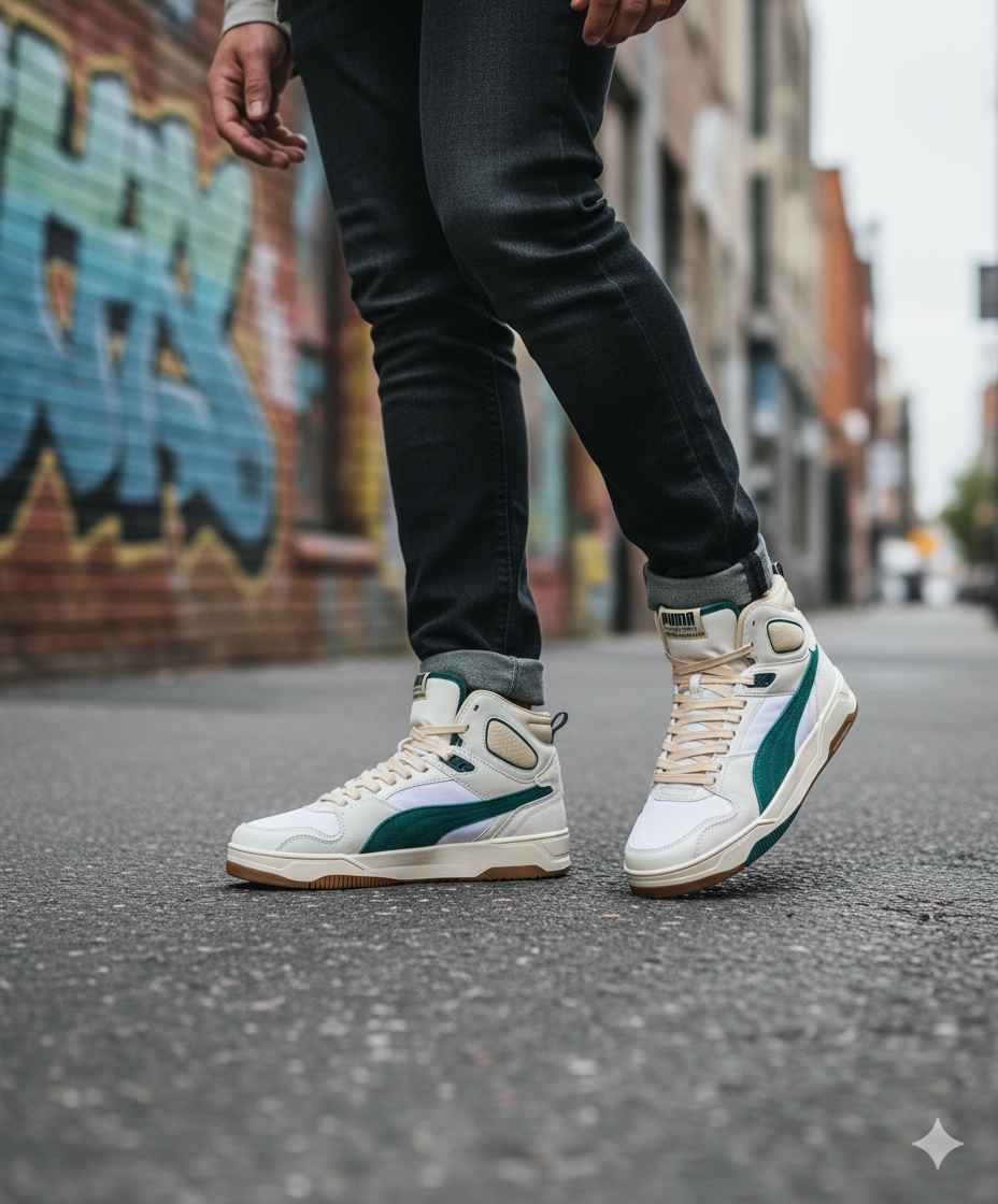 Puma Beige RBD Break Mid Retro Run Verde_1261598
