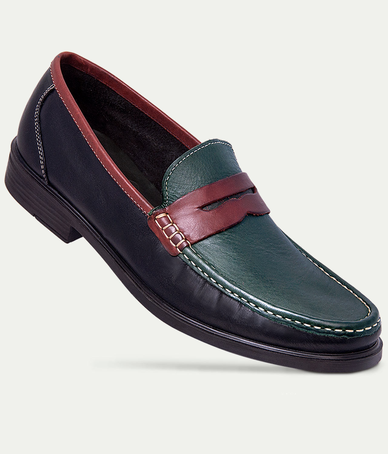 JULIO DE MUCHA Green-Brown-Black Elegant Tricolor